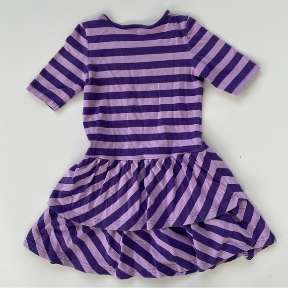 Hanna Andersson Girls Striped Purple Springtime Tiered Dress Size 120 Size 6-7 - Picture 2 of 7